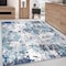World Rug Gallery Distressed Abstract Blue/Gray/Ivory Area Rug 7'10''x10' 2085BLUE8X10 - alternate 1